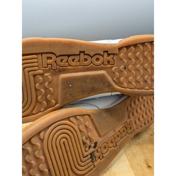 REEBOK Workout Plus Men 11 Classic Shoe White Leather Gum Sole CN2126 Sneaker - Picture 10 of 14